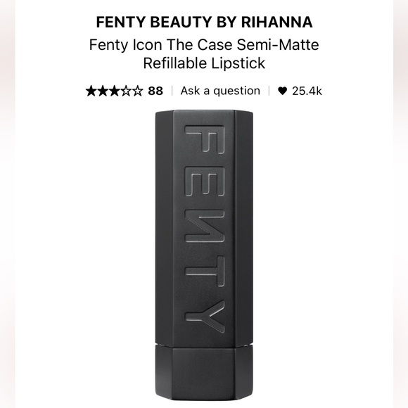 FENTY ICON SEMI MATT LIPSTICK MOTHA LUVA & THE REFILLABLE CASE NWT - Picture 3 of 12